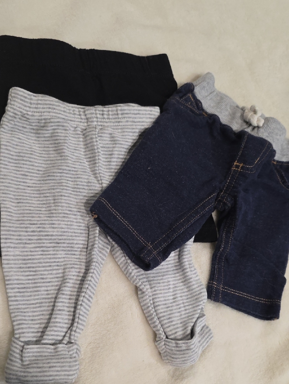 Carter's Three-Pack Kids Leggings in Black, Gray Stripe and Navy
